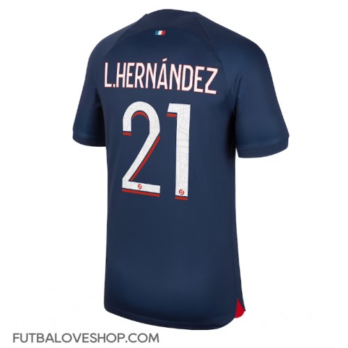 Dres Paris Saint-Germain Lucas Hernandez #21 Domáci 2023-24 Krátky Rukáv
